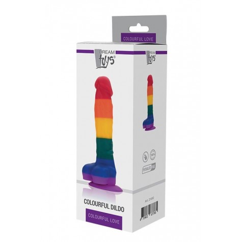 Разноцветный фаллоимитатор-реалистик COLOURFUL DILDO - 21,5 см.