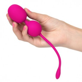 Розовые вагинальные шарики с вибрацией Rechargeable Dual Kegel