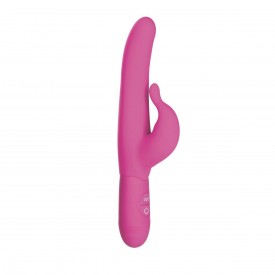 Розовый водонепроницаемый силиконовый вибратор Posh 10-Function Silicone Teasing Tickler - 20 см.